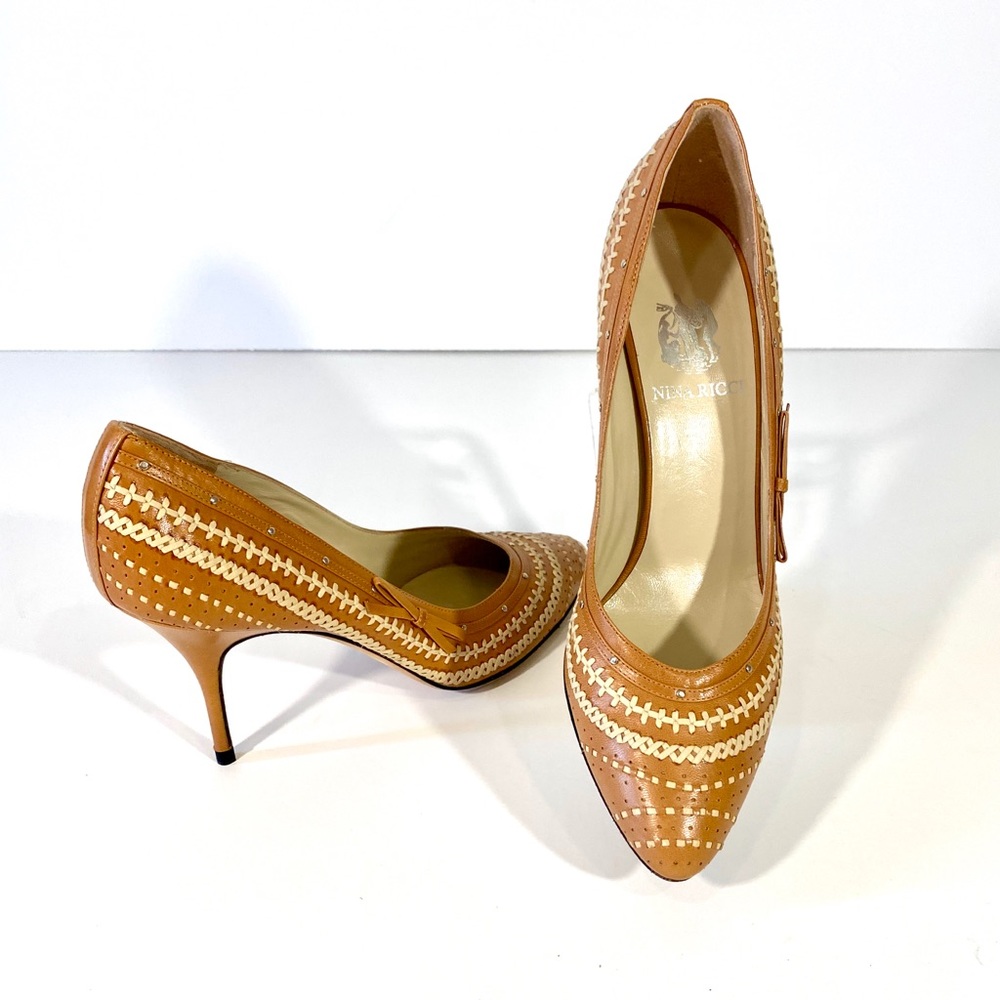 NINA RICCI Women’s Brown Leather Shoes Sz 9.5